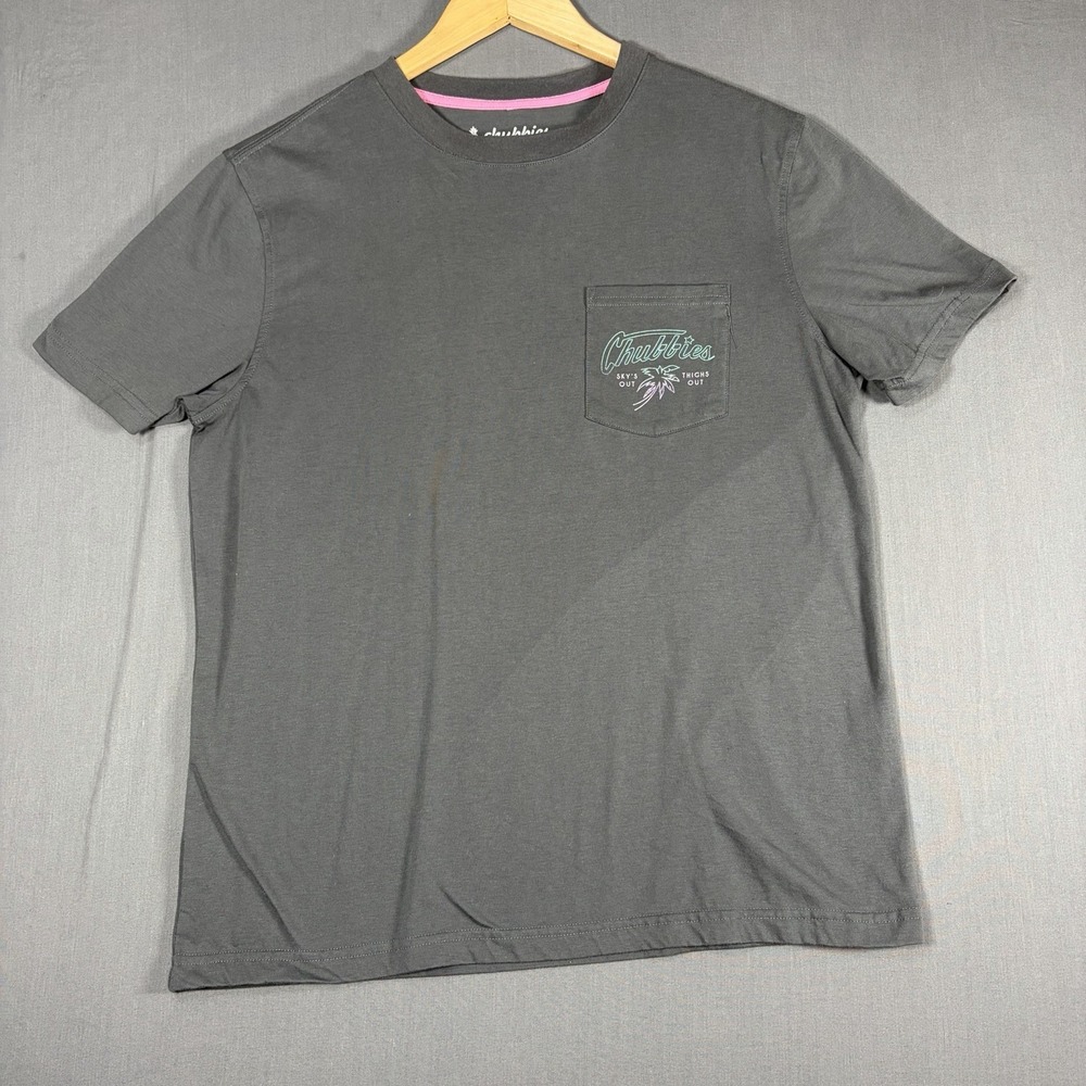 Chubbies Shirt Mens Medium Sky's Out Thighs Out Graphic Pocket Tee Adult